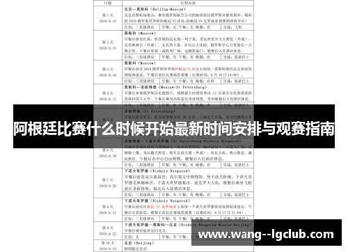 阿根廷比赛什么时候开始最新时间安排与观赛指南 阿根廷比赛什么时候开始最新时间安排与观赛指南
